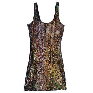 NWT TOPSHOP MERMAID SEQUIN MINI BODYCON DRESS MULTICOLOR SIZE 4